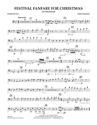 Festival Fanfare for Christmas (for Wind Band) - Baritone B.C.