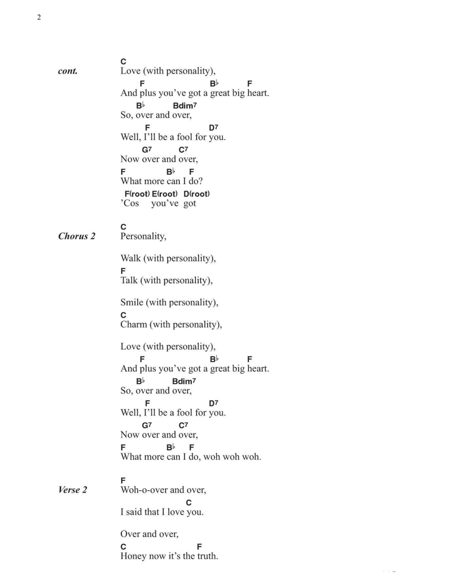 (You've Got) Personality Easy Guitar scores gallery preview page 2