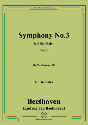 Book cover for Beethoven-Symphony No.3(Eroica),in E flat Major,Op.55,Movement III,for Orchestra