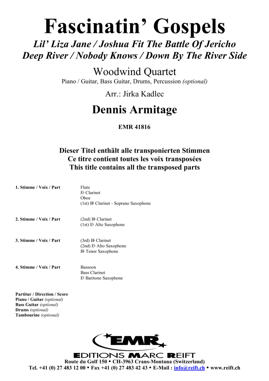 Fascinatin' Gospels Fascinatin' Gospels Woodwind Quartet scores gallery preview page 1