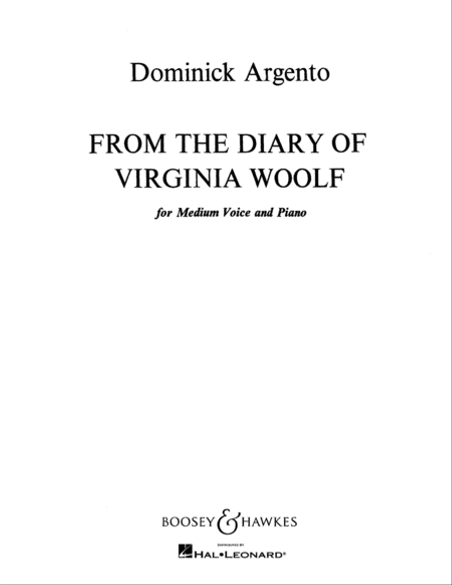 From the Diary of Virginia Woolf Medium Voice scores gallery preview page 1