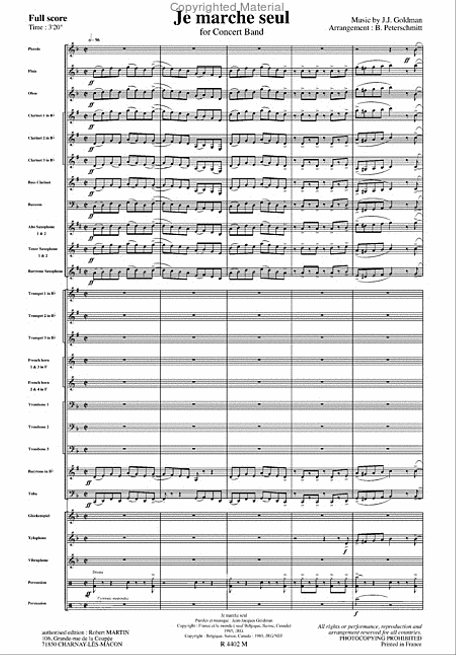 Je Marche Seul Je Marche Seul Concert Band scores gallery preview page 2