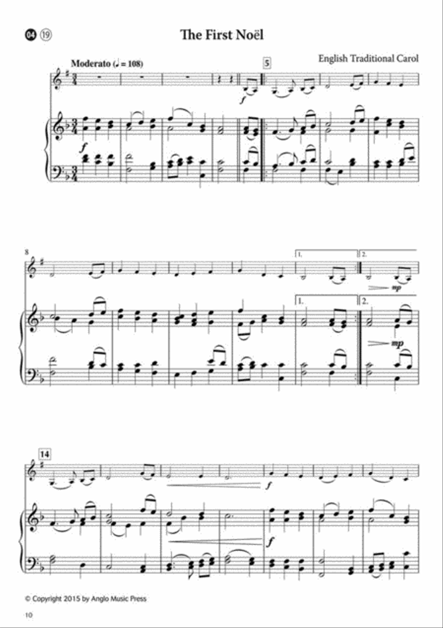 15 Easy Christmas Carols Clarinet Solo scores gallery preview page 2