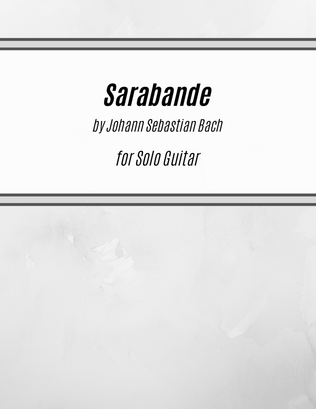 Book cover for Sarabande (BWV 1004) (for Solo Guitar)