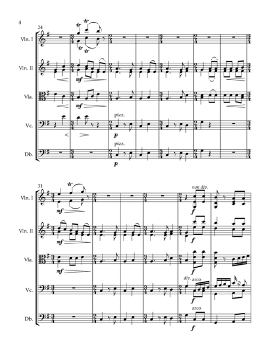 8 Russian Folksongs Christmas Carol String Orchestra scores gallery preview page 4