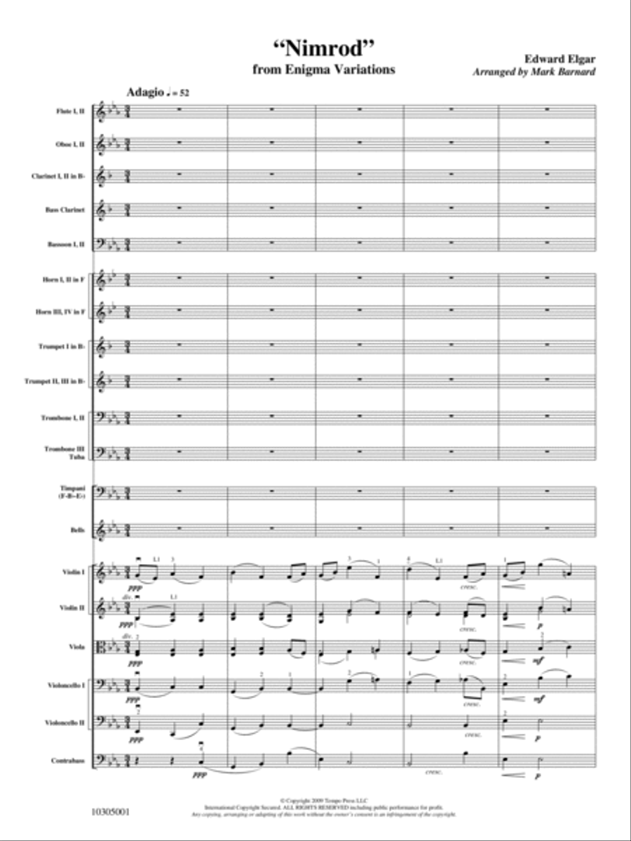 Enigma Variations, Op. 36: Nimrod Orchestra scores gallery preview page 2