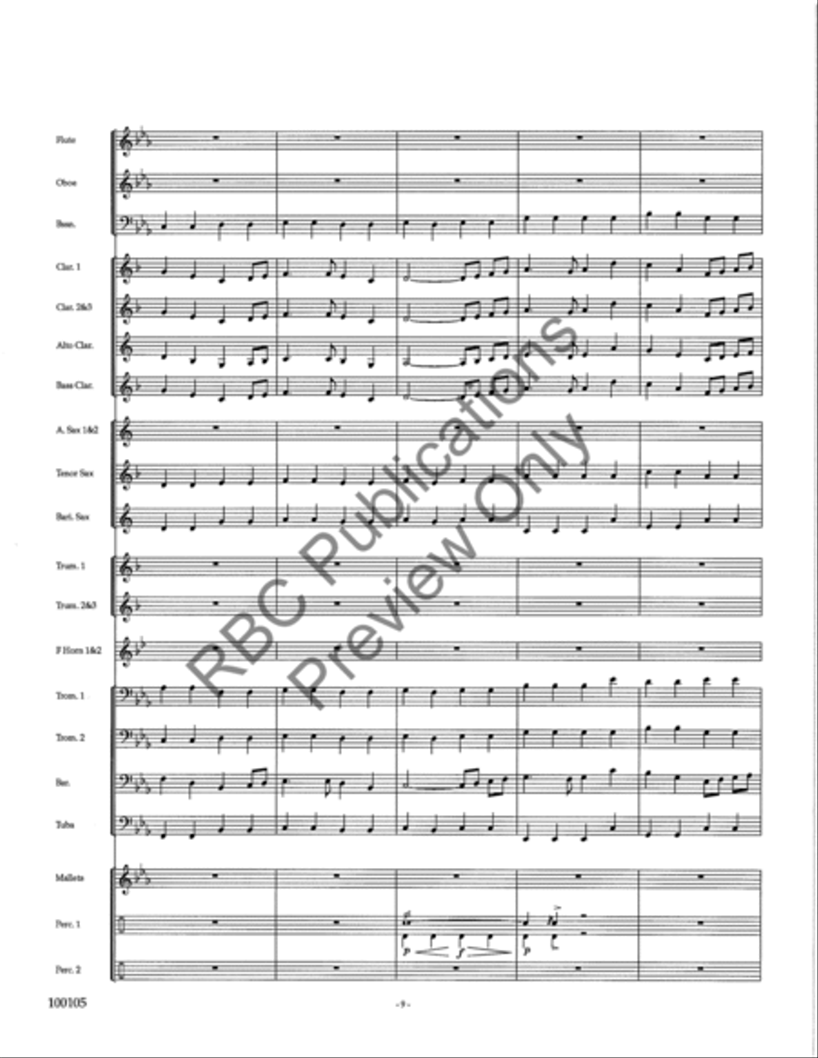 Santa Fe Trail (Score) Concert Band scores gallery preview page 12