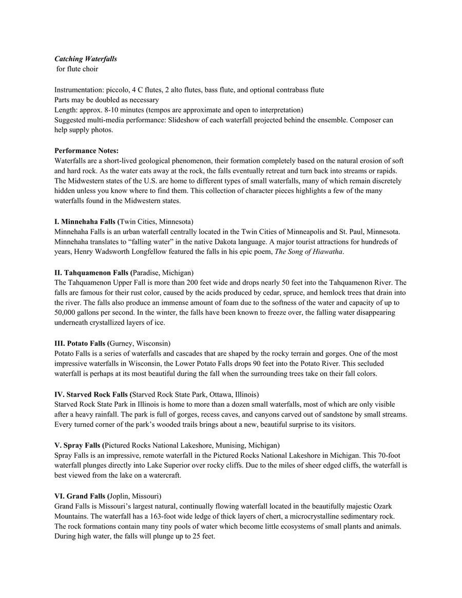 Catching Waterfalls for flute choir Flute Choir scores gallery preview page 2