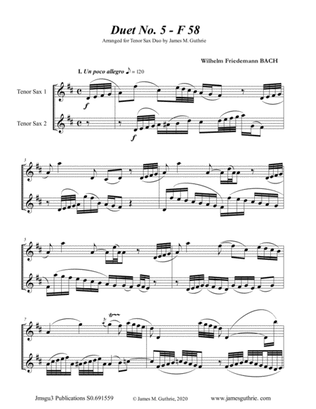 WF Bach: Duet No. 5 for Tenor Sax Duo