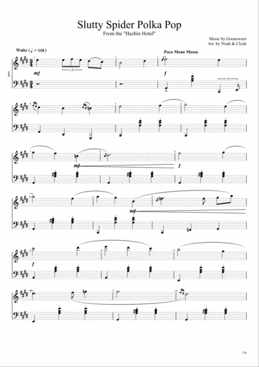 Slutty Spider Polka Pop Piano Cover (from the 