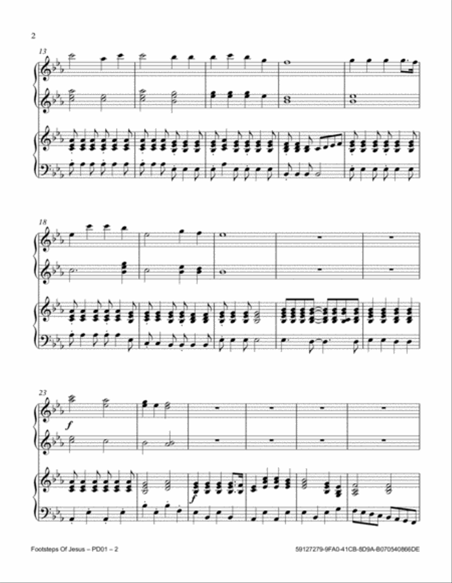 Footsteps Of Jesus Footsteps Of Jesus 1 Piano, 4-Hands scores gallery preview page 2