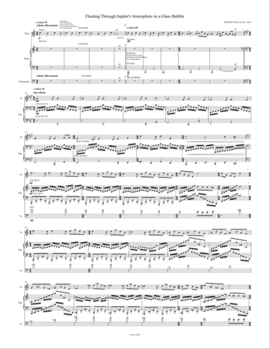 Floating Through Jupiter's Atmosphere in a Glass Bubble Small Ensemble scores gallery preview page 1