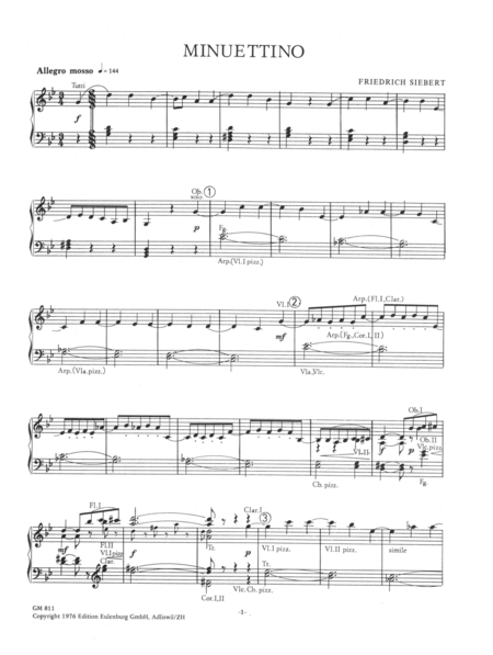Minuettino Piano Solo - Sheet Music