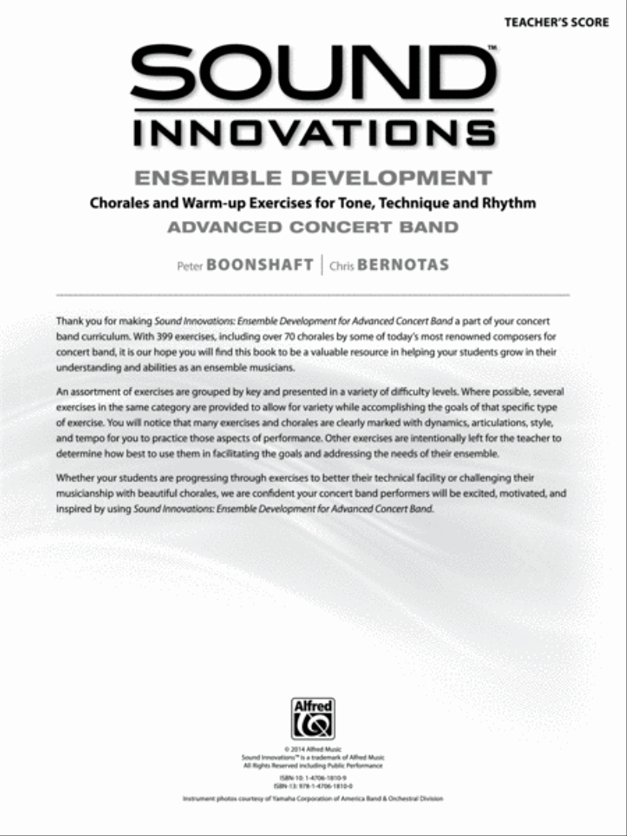 Sound Innovations for Concert Band -- Ensemble Development for Advanced Concert Band Concert Band Methods scores gallery preview page 2