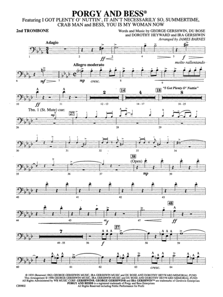 Porgy and Bess® (Medley): 2nd Trombone