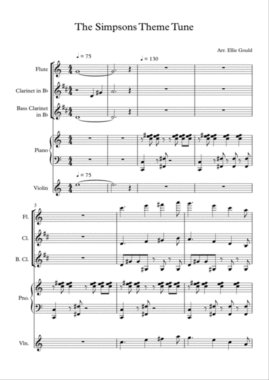 The Simpsons Tm End Credits Theme Small Ensemble scores gallery preview page 1