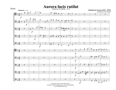 Aurora lucis rutilat for Trombone or Low Brass Dectet (10) image number null