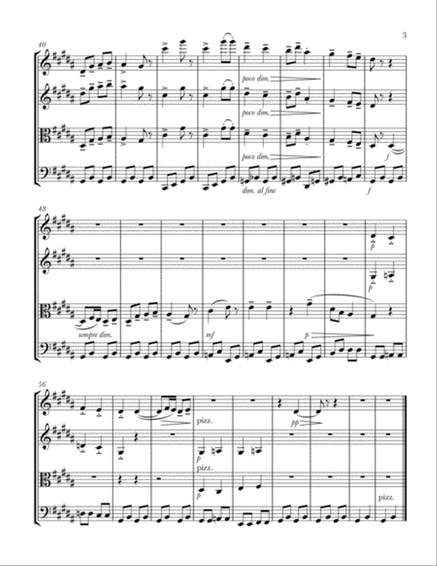 Bydlo from Pictures at an Exhibition - String Quartet String Quartet scores gallery preview page 3
