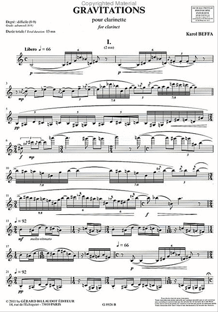 Gravitations B-Flat Clarinet scores gallery preview page 2