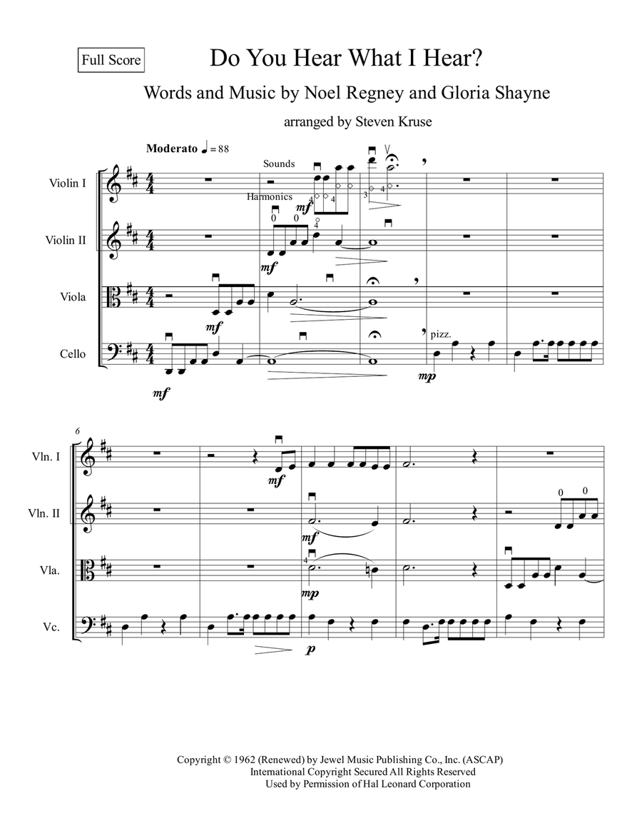 Do You Hear What I Hear String Quartet scores gallery preview page 4