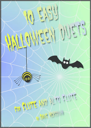 Book cover for 10 Easy Halloween Duets for Flute and Trumpet