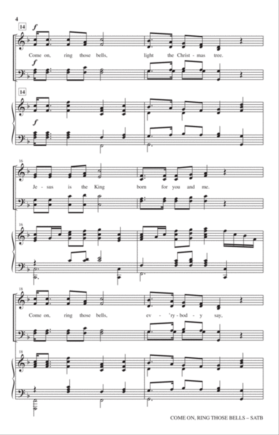 Come On, Ring Those Bells 4-Part scores gallery preview page 3