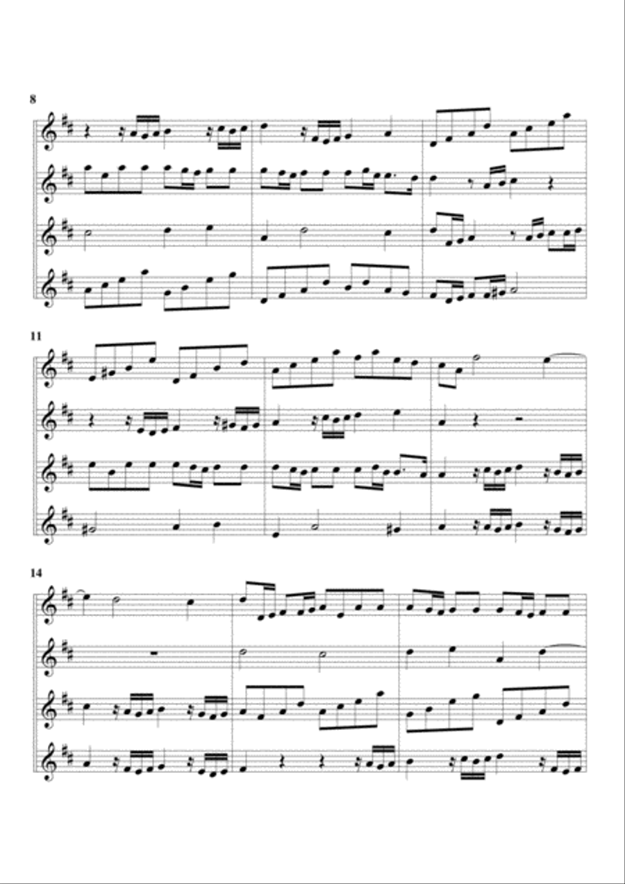 Concerto for 4 flutes (originally 4 violins), TWV 40 201 Woodwind Quartet scores gallery preview page 5