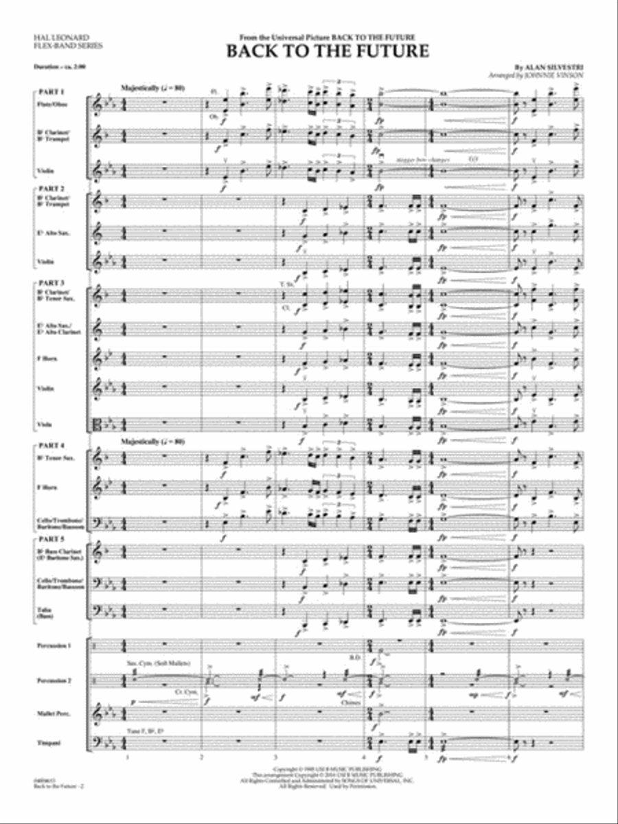 Back to the Future (Main Theme) Concert Band scores gallery preview page 3