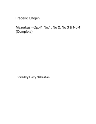 Book cover for Chopin - Mazurkas op.41 No 1 to No 4 ( Complete)