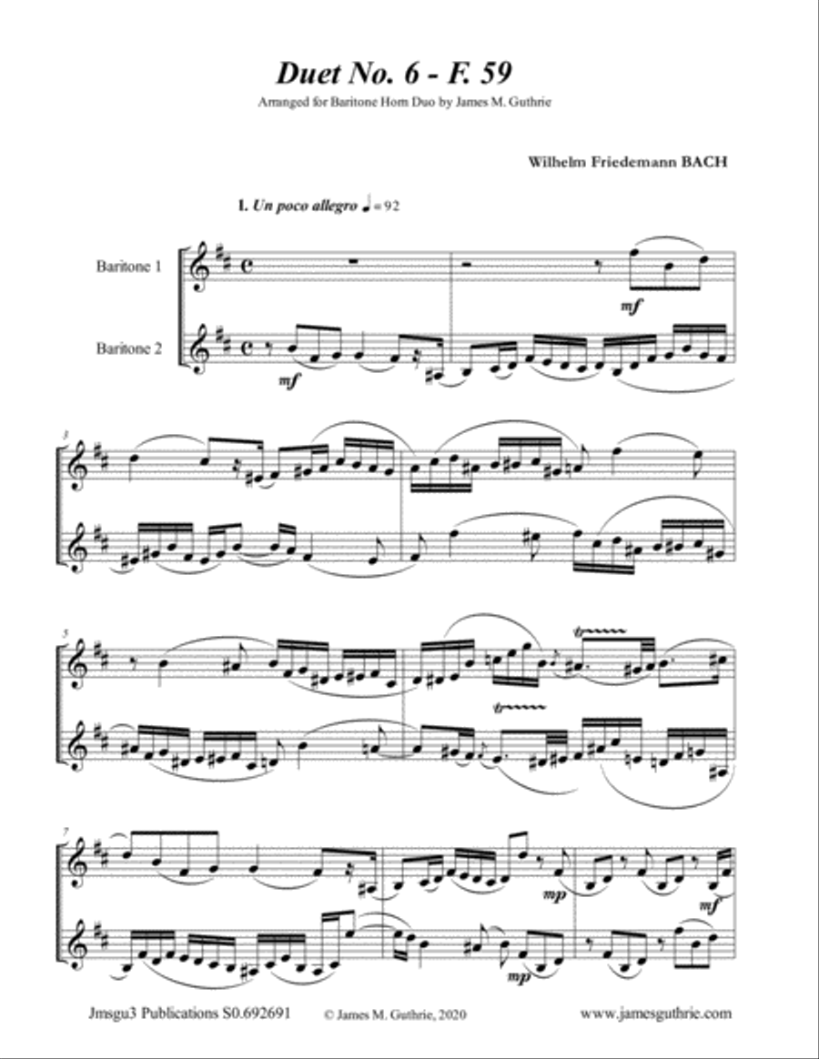 WF Bach: Duet No. 6 for Baritone Horn Duo