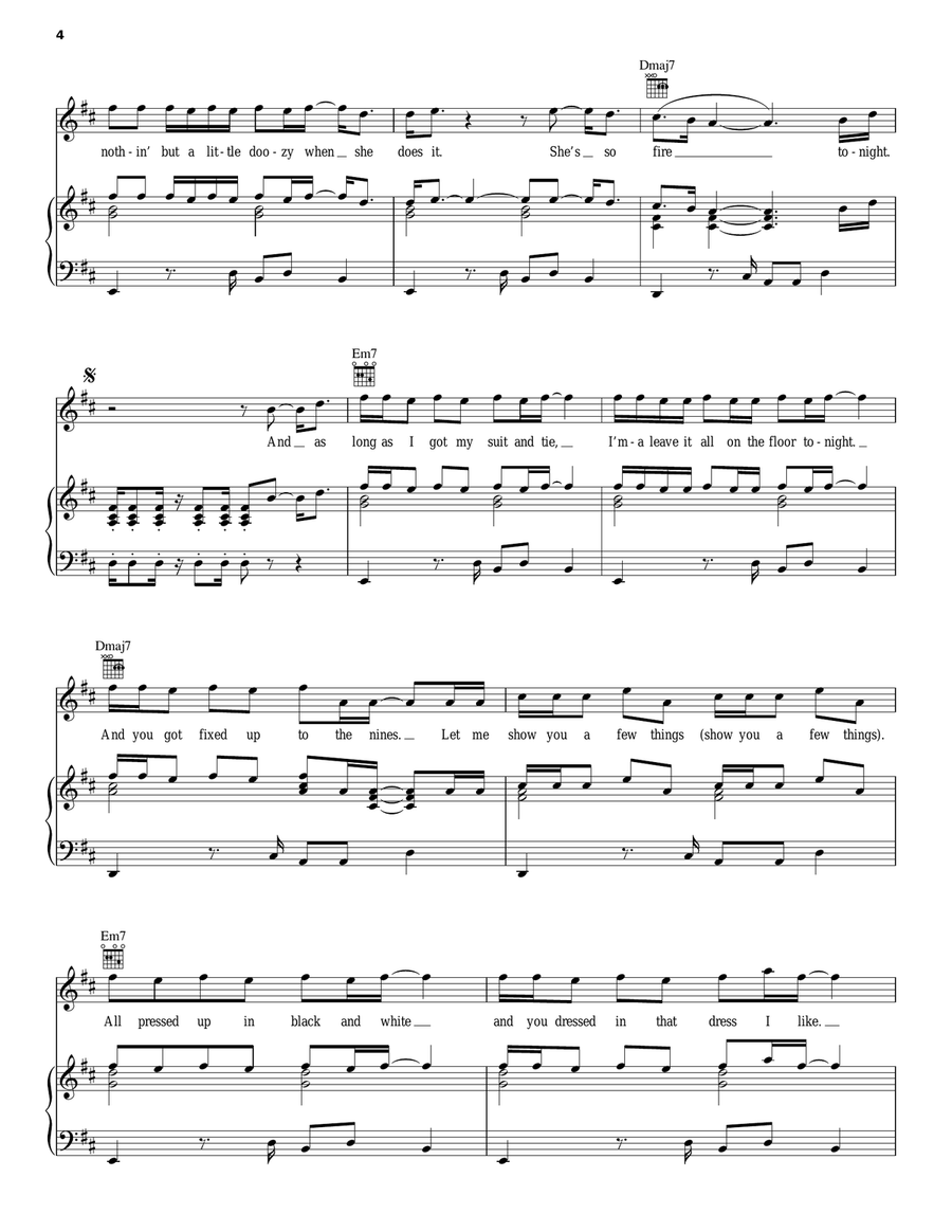 Suit & Tie Suit & Tie Piano, Vocal, Guitar scores gallery preview page 4