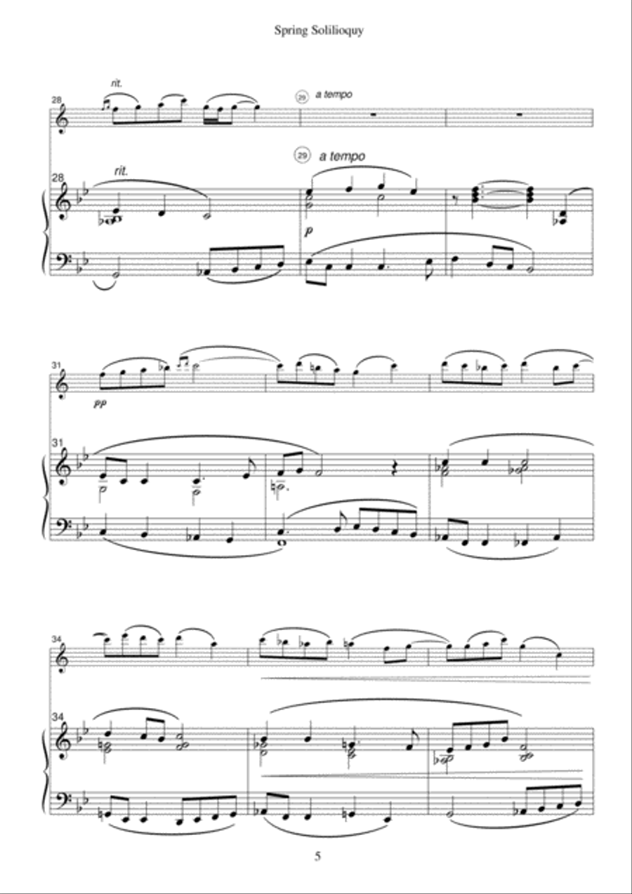 Spring Soliloquy - Clarinet Clarinet Solo scores gallery preview page 5