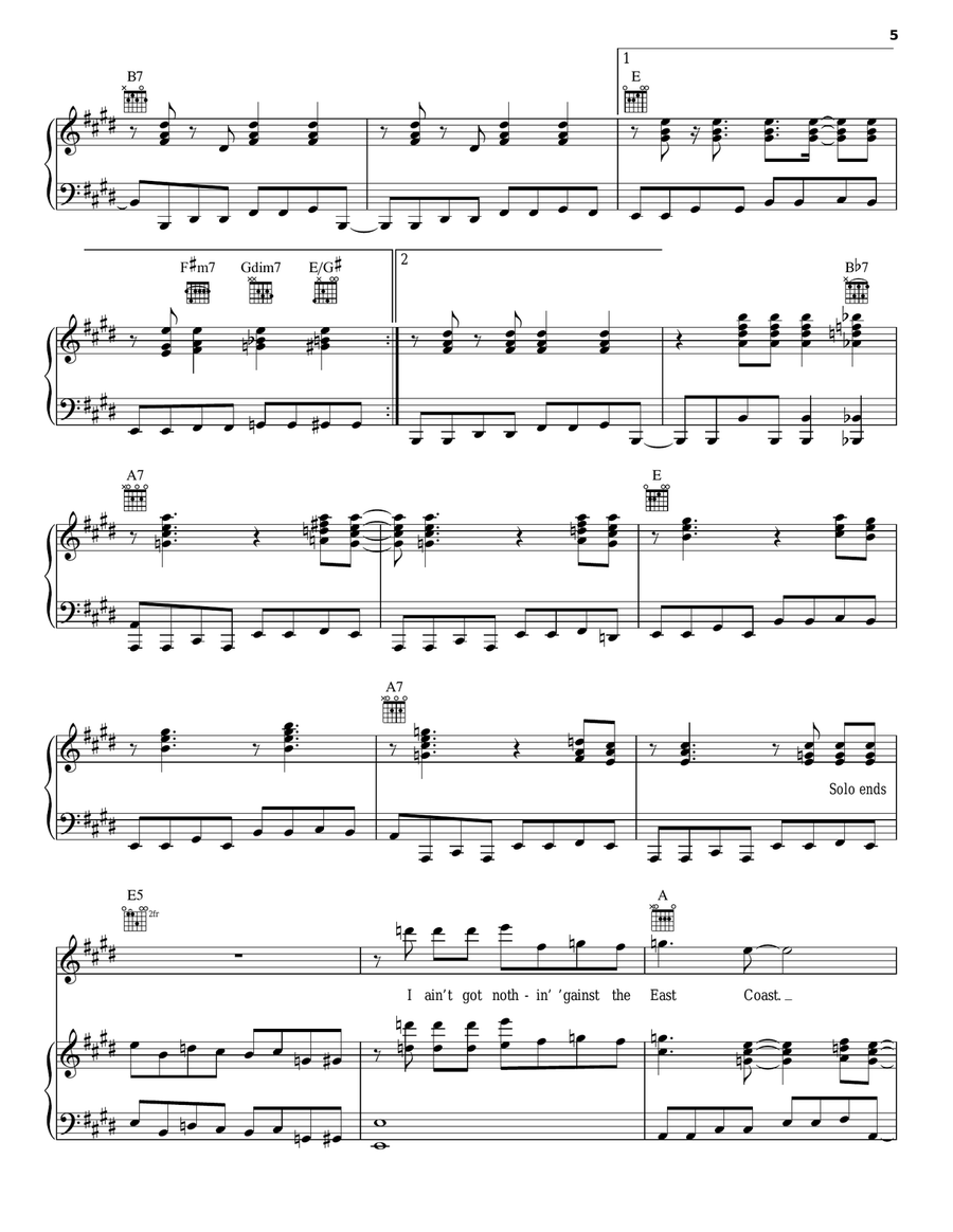 Katmandu Piano, Vocal, Guitar scores gallery preview page 5