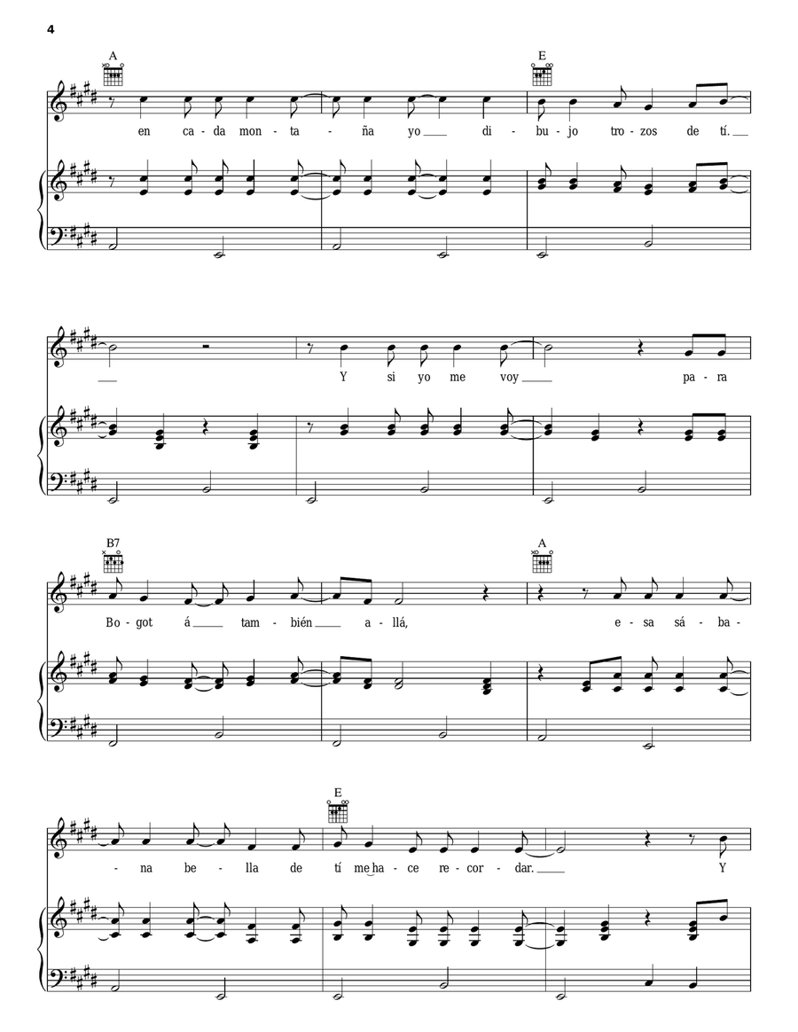 Lo Que Me Gusta A Mi Piano, Vocal, Guitar scores gallery preview page 4