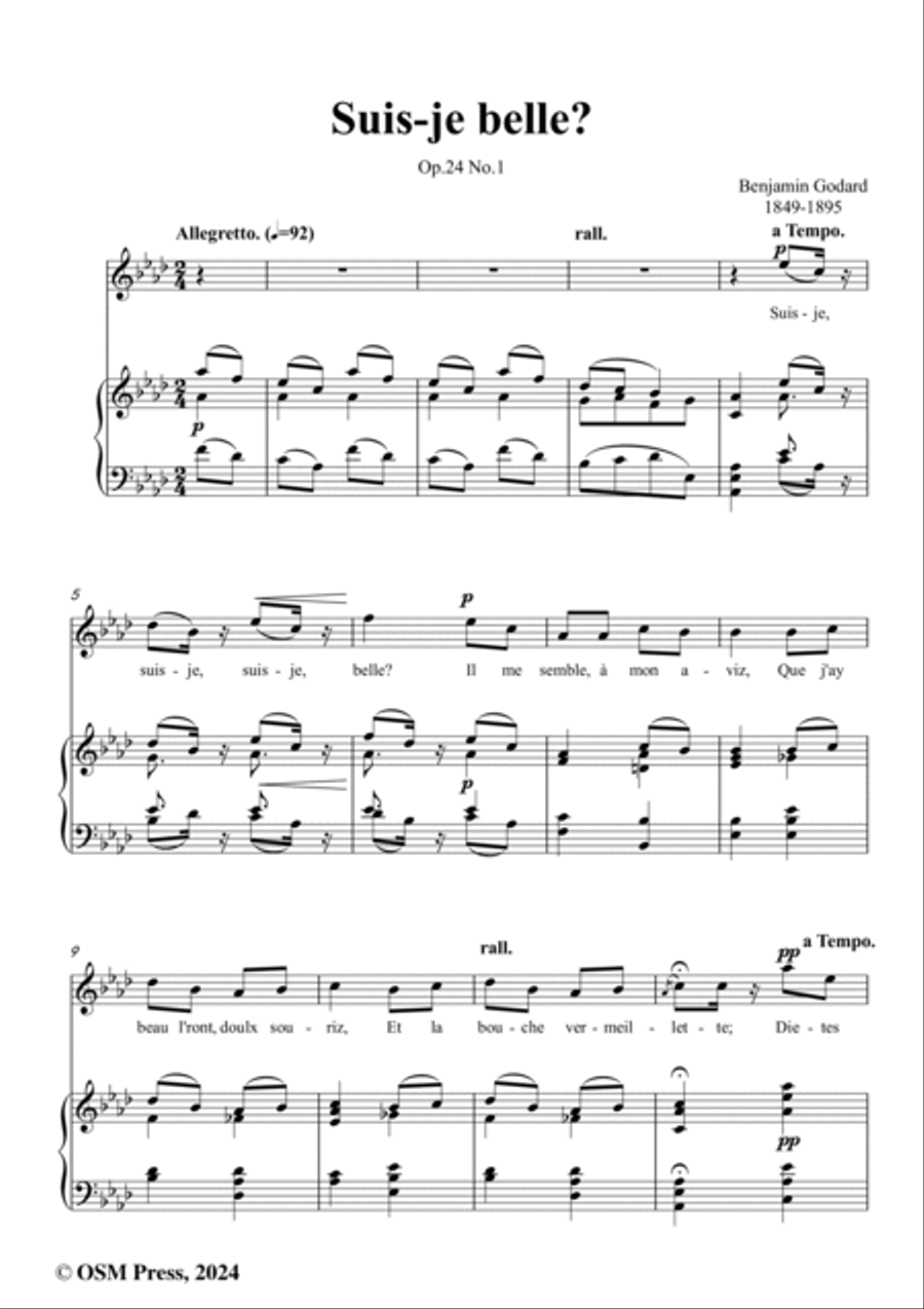 B. Godard-Suis-je belle?in A flat Major,Op.24 No.1 Voice scores gallery preview page 2