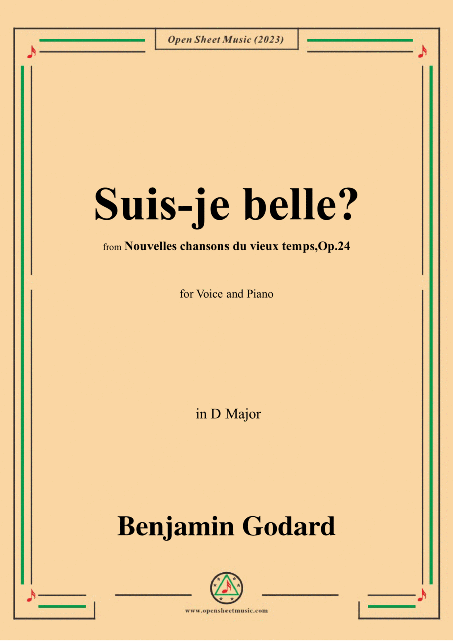 B. Godard-Suis-je belle?in D Major,Op.24 No.1 Voice scores gallery preview page 1