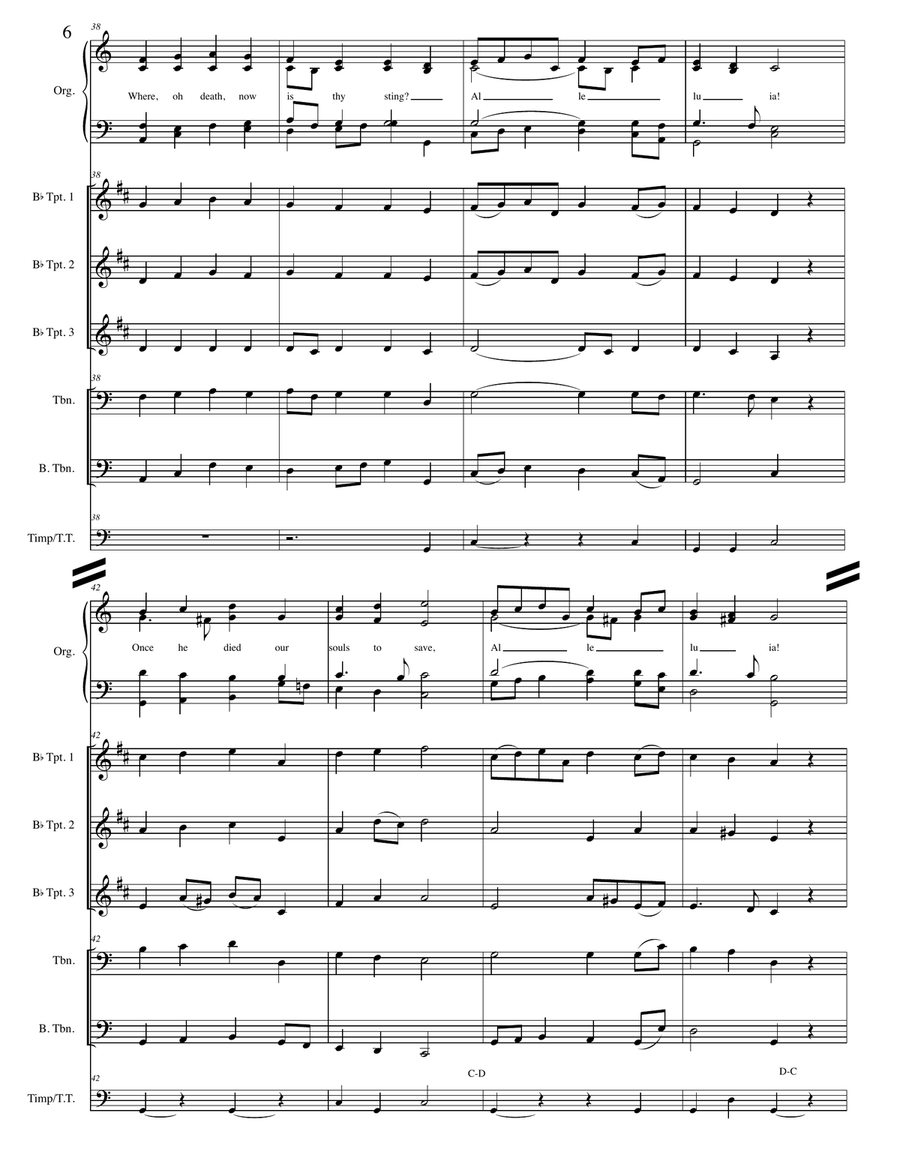 Christ the Lord is Risen Today Brass Ensemble scores gallery preview page 6