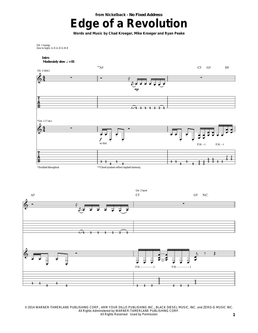 Edge Of A Revolution Acoustic Guitar scores gallery preview page 1
