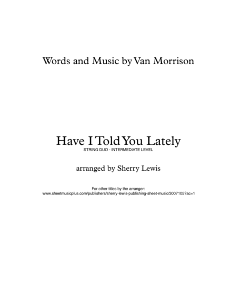 Have I Told You Lately String Duet scores gallery preview page 2