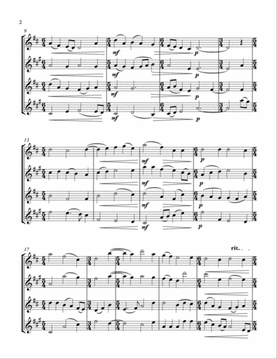 Death and the Lady (sax quartet) Saxophone Quartet scores gallery preview page 2