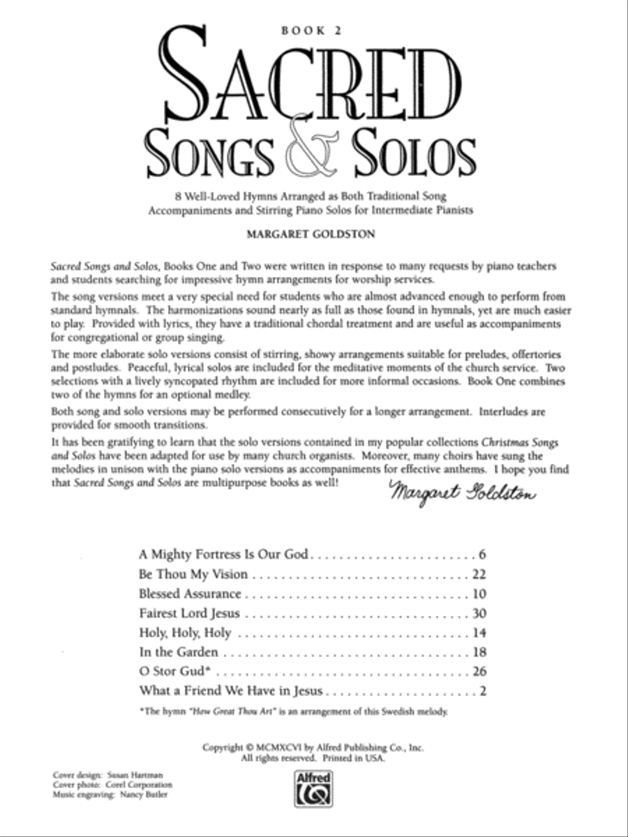 Sacred Songs & Solos, Book 2 Piano Solo scores gallery preview page 2