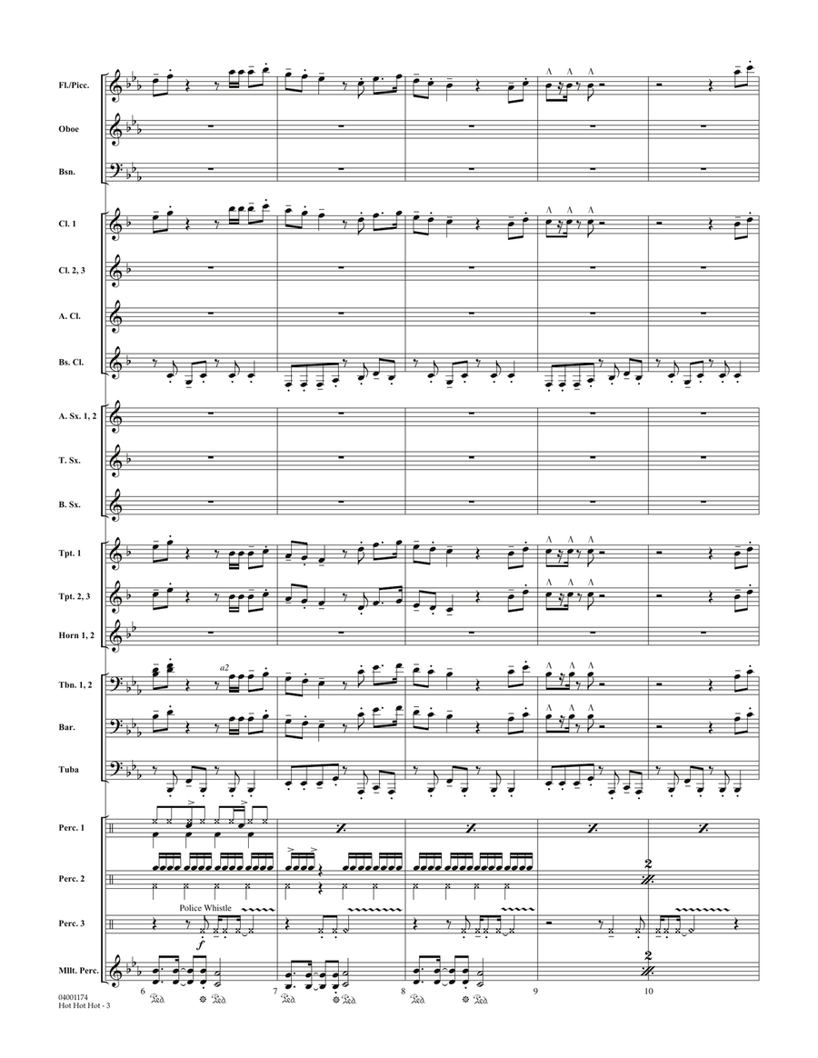 Hot Hot Hot - Full Score Hot Hot Hot - Full Score Concert Band scores gallery preview page 3