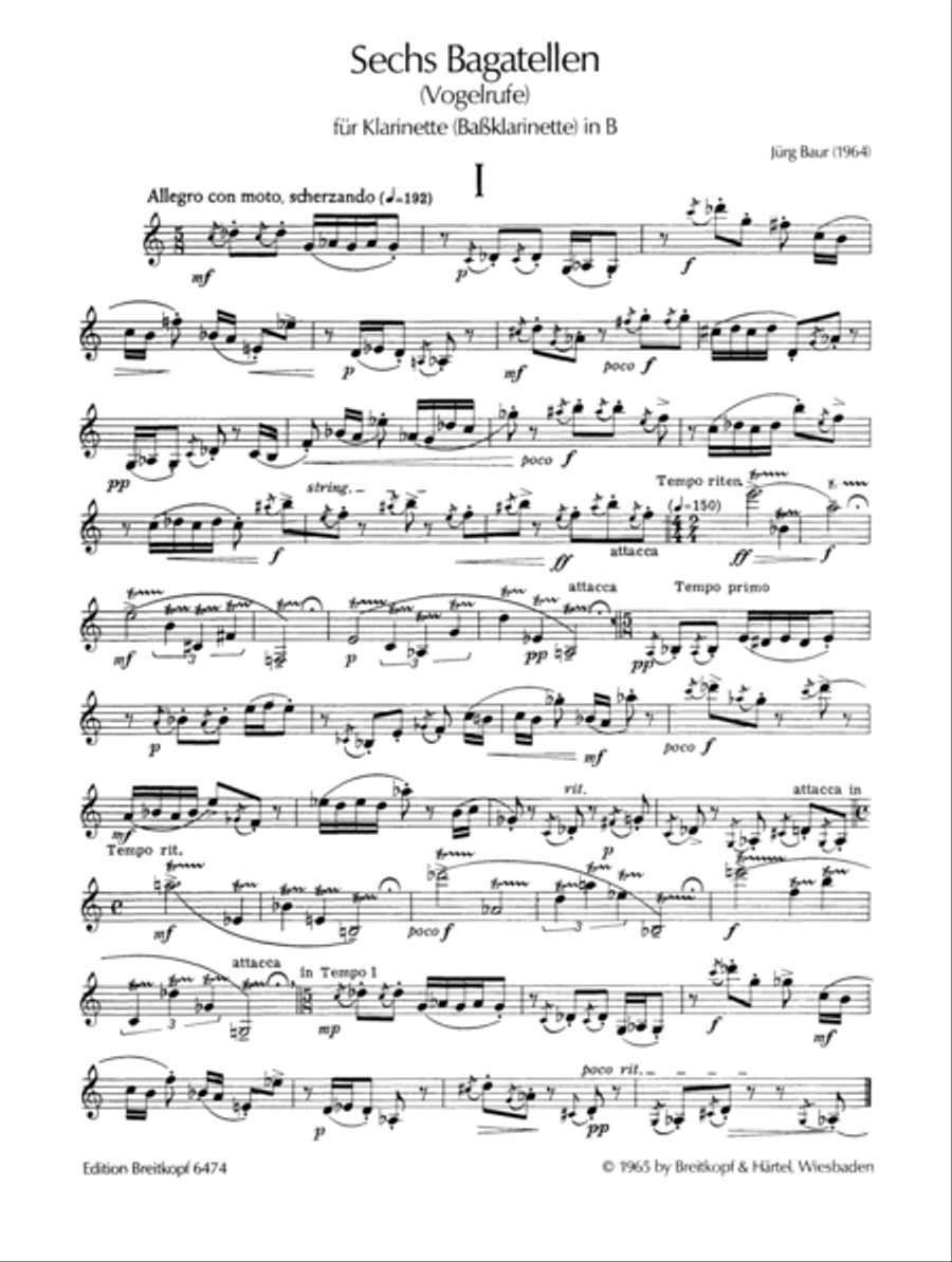 6 Bagatelles 6 Bagatelles Clarinet Solo scores gallery preview page 2