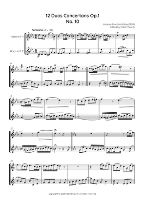Gallay - 12 Duos Concertans Op. 1 No. 10 'Siciliana' (for Horn Duet)