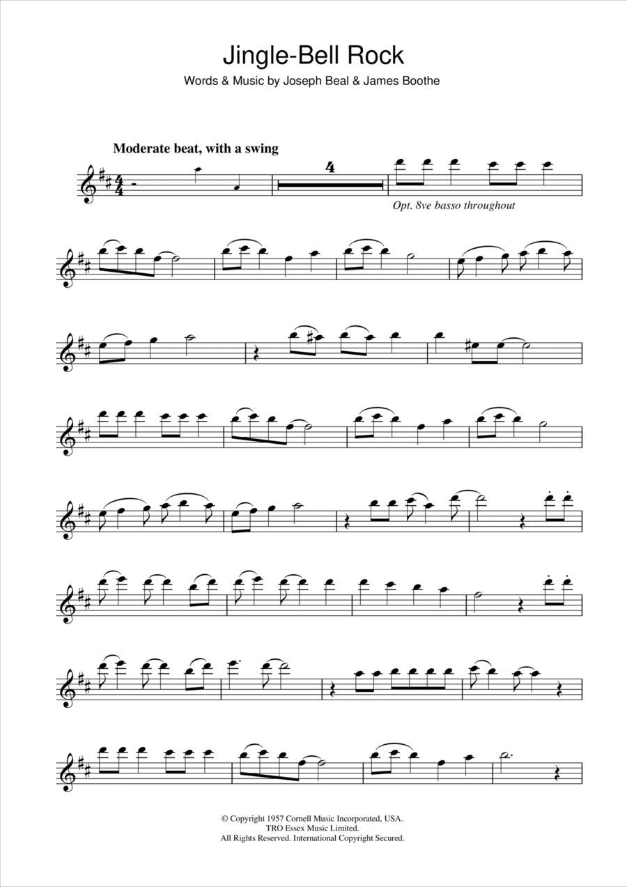 Jingle Bell Rock Clarinet Solo scores gallery preview page 1