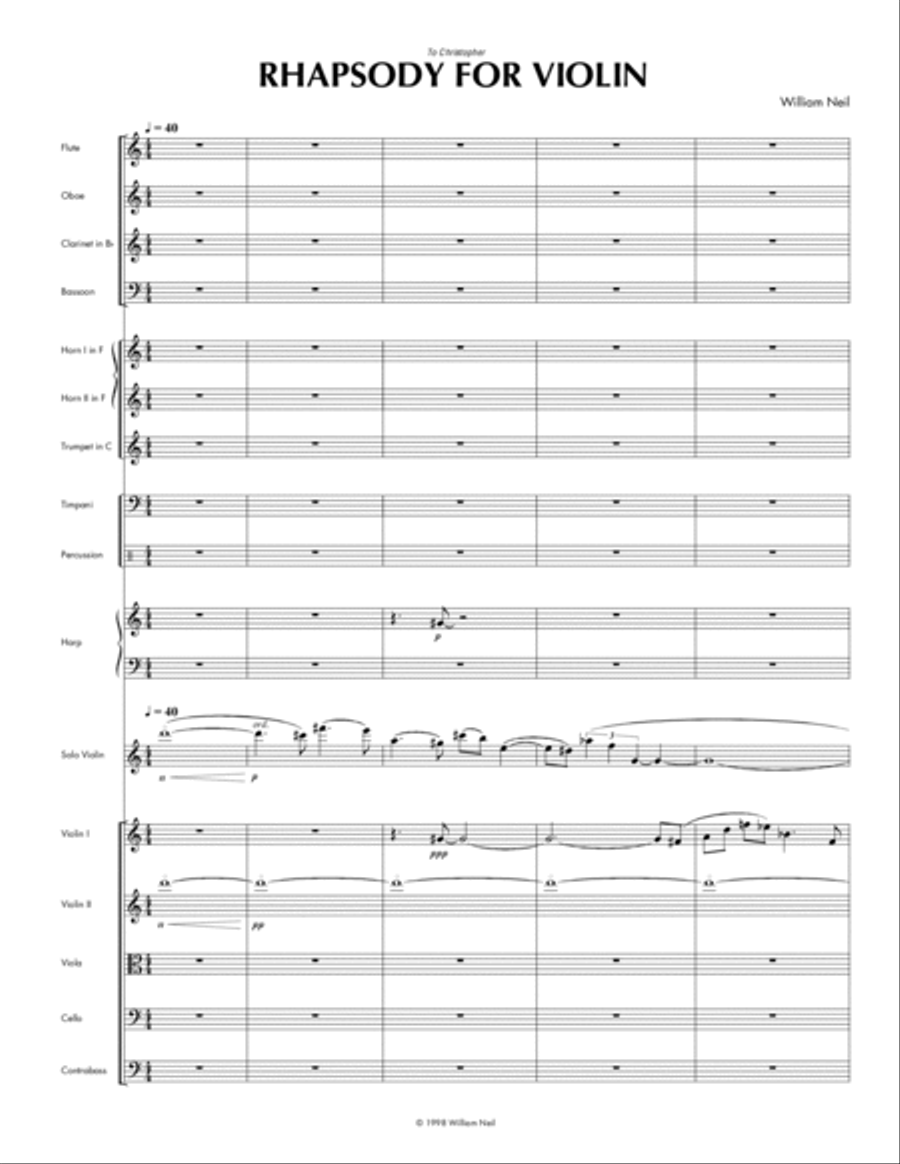 Rhapsody for Violin and Orchestra Full Orchestra scores gallery preview page 2