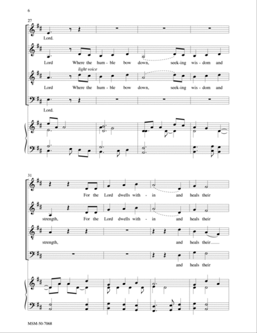 Come Dwell in Solomon's Walls 4-Part scores gallery preview page 4