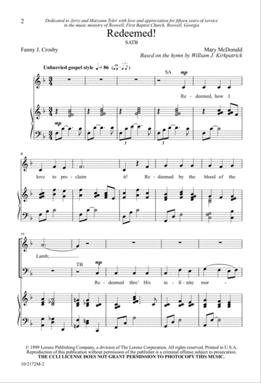 Redeemed 4-Part scores gallery preview page 2