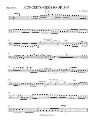 Concerto Grosso Op. 3 #4 Movement III.
