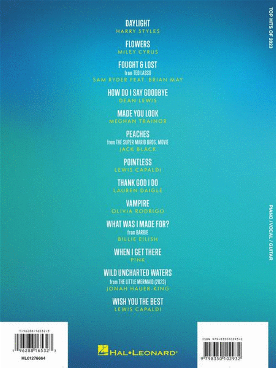 Top Hits of 2023 Piano, Vocal, Guitar scores gallery preview page 7